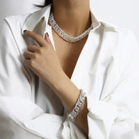 Trend Necklace Bracelet with Adjustable Chain - Unisex Elegance & Sophisticated Design snake - label