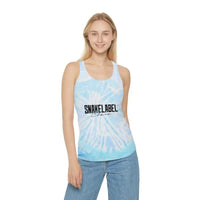 Trendy Tie Dye Racerback Tank Top with Slim Fit Design & Unique Dye Variations snake - label