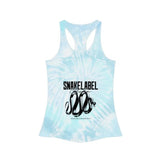 Trendy Tie Dye Racerback Tank Top with Slim Fit Design & Unique Dye Variations snake - label