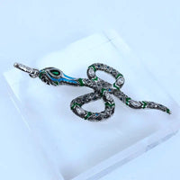 Turquoise Snake Pendant with Constellation - Inspired Design snake - label