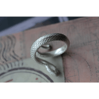 Twelve Zodiac Snake Ring in 99% Pure Silver with Enamel Finish snake - label