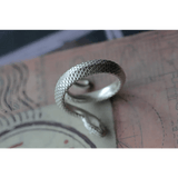 Twelve Zodiac Snake Ring in 99% Pure Silver with Enamel Finish snake - label