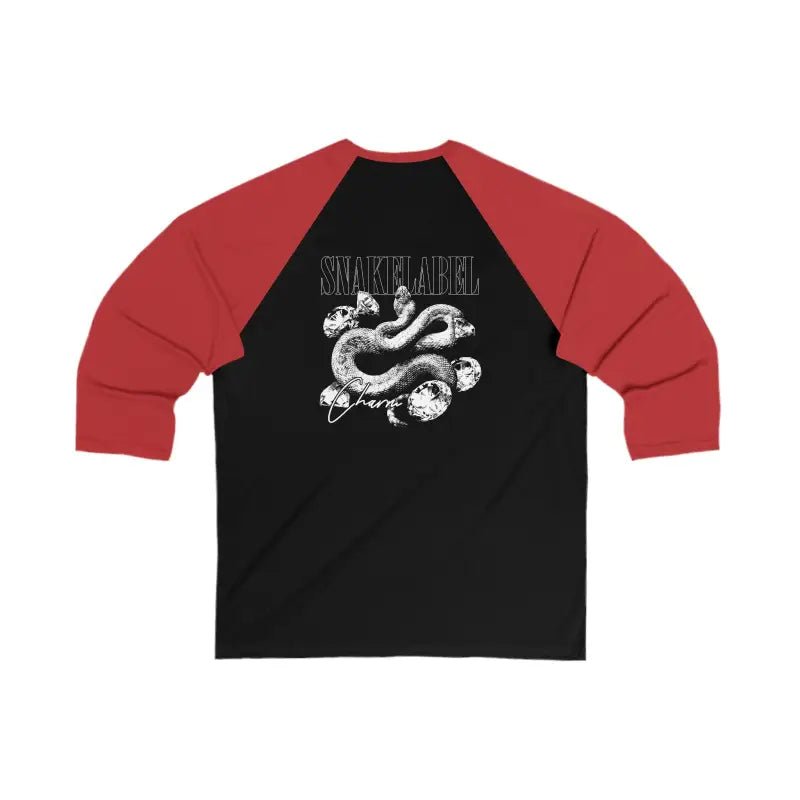 UNISEX 3/4 Sleeve Baseball snake Tee | Lightweight Modern Fit Shirt snake - label