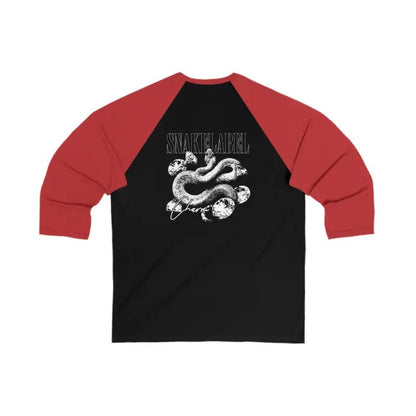 UNISEX 3/4 Sleeve Baseball snake Tee | Lightweight Modern Fit Shirt snake - label