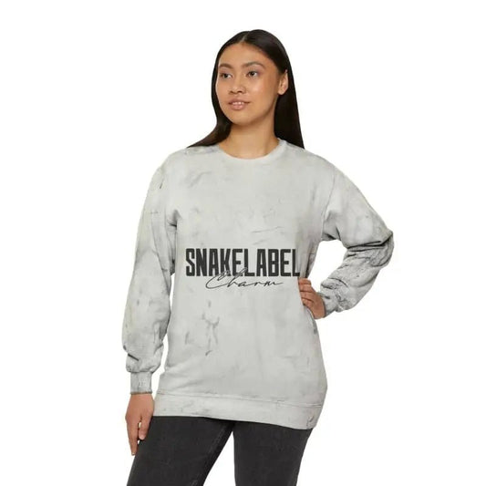 UNISEX Color Blast Crewneck snake Sweatshirt | Eye - Catching Color Blast Fleece with 3 - End Garment - Dyed Ring Spun | Fashionable Streetwear for Men & Women snake - label