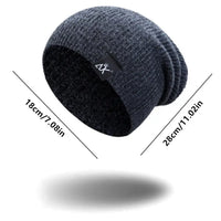 Unisex Fashionable Knitted Beanie with Adjustable Sizes & Warm Acrylic Fabric snake - label