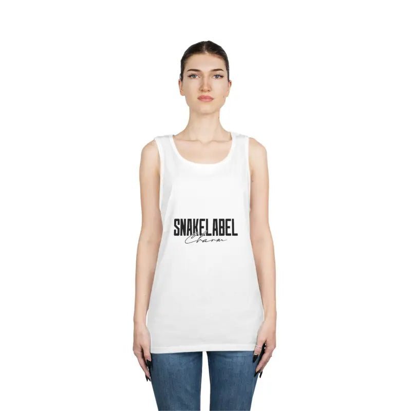 UNISEX HEAVY COTTON SNAKE TANK TOP: 100% Cotton, Classic Fit, Tear Away Label snake - label