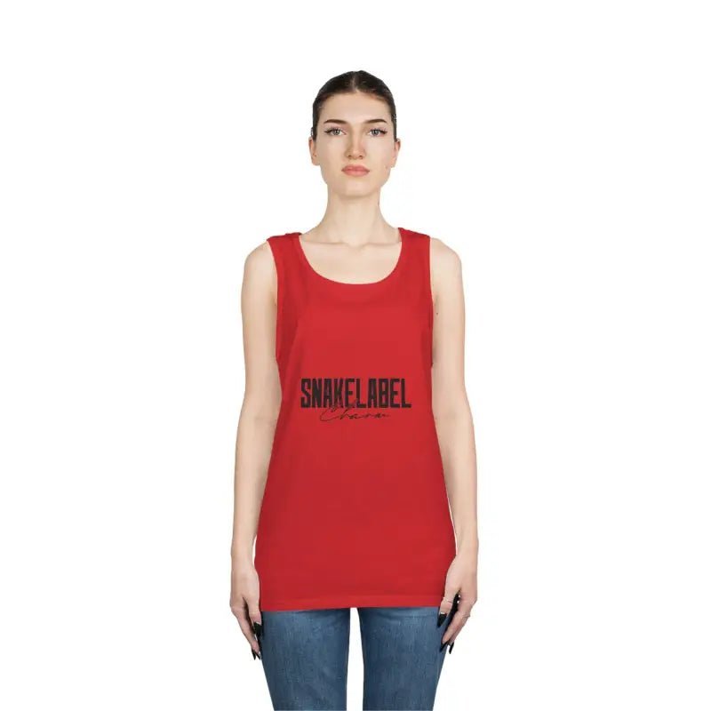 UNISEX HEAVY COTTON SNAKE TANK TOP: 100% Cotton, Classic Fit, Tear Away Label snake - label