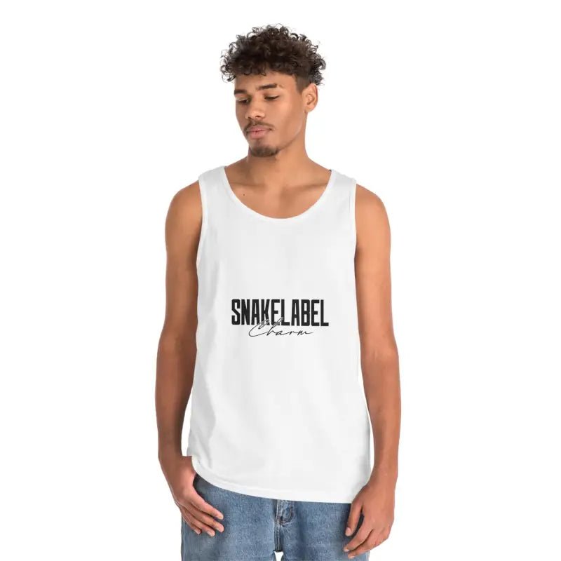 UNISEX HEAVY COTTON SNAKE TANK TOP: 100% Cotton, Classic Fit, Tear Away Label snake - label