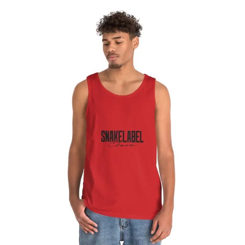 UNISEX HEAVY COTTON SNAKE TANK TOP: 100% Cotton, Classic Fit, Tear Away Label snake - label