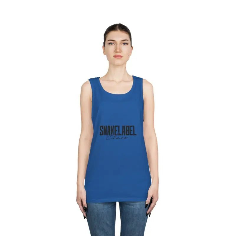 UNISEX HEAVY COTTON SNAKE TANK TOP: 100% Cotton, Classic Fit, Tear Away Label snake - label