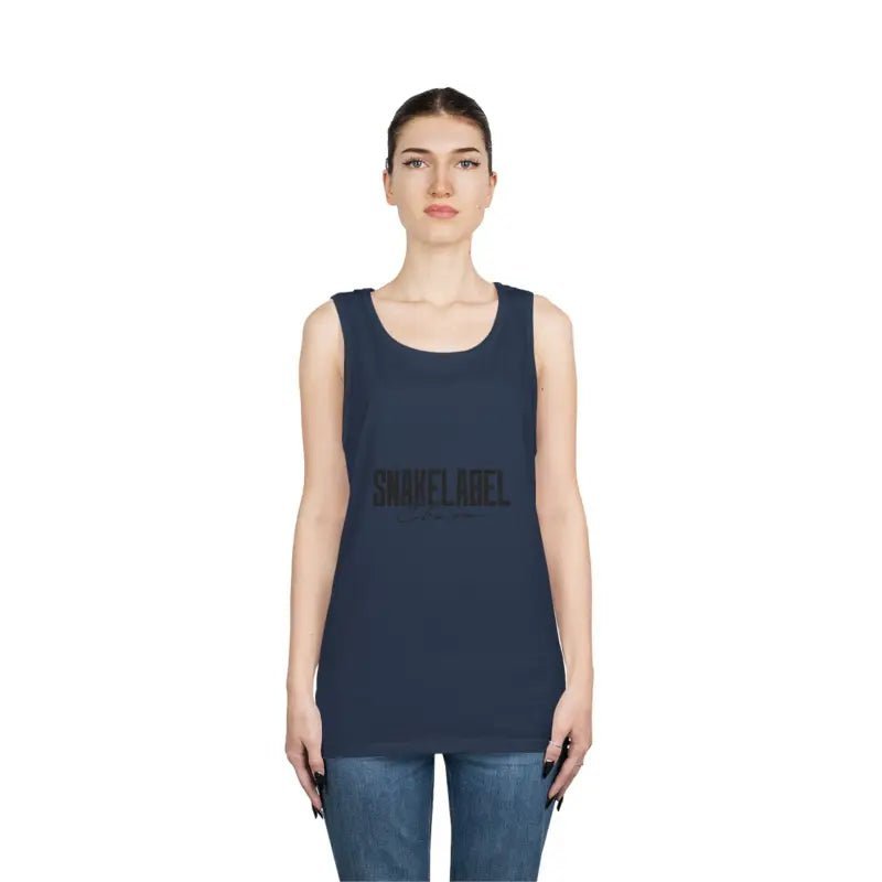 UNISEX HEAVY COTTON SNAKE TANK TOP: 100% Cotton, Classic Fit, Tear Away Label snake - label