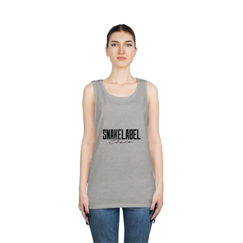 UNISEX HEAVY COTTON SNAKE TANK TOP: 100% Cotton, Classic Fit, Tear Away Label snake - label