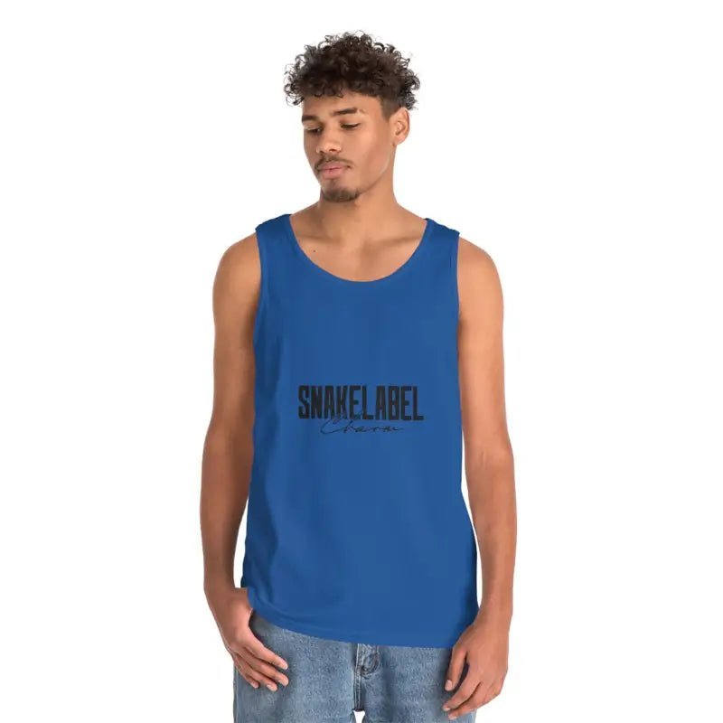 UNISEX HEAVY COTTON SNAKE TANK TOP: 100% Cotton, Classic Fit, Tear Away Label snake - label