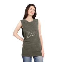 Unisex Stonewash Tank Top - Moss Stone / XS - Tank Top