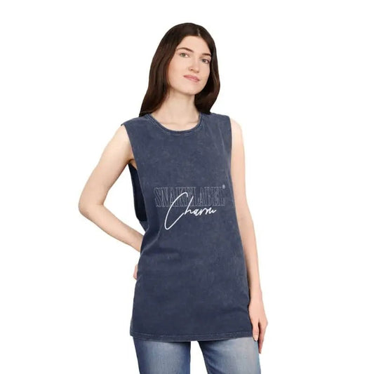 Unisex Stonewash Tank Top: 100% Pre - Shrunk Cotton, t shirt with snake snake - label