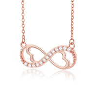 Unlimited Love Heart Necklace - Adjustable Circumference, Sparkling Zircon Pendant & O Chain - snake - label