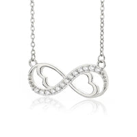 Unlimited Love Heart Necklace - Adjustable Circumference, Sparkling Zircon Pendant & O Chain - snake - label