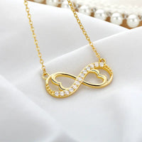 Unlimited Love Heart Necklace - Adjustable Circumference, Sparkling Zircon Pendant & O Chain - snake - label