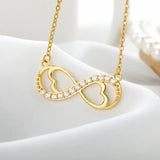 Unlimited Love Heart Necklace - Adjustable Circumference, Sparkling Zircon Pendant & O Chain - snake - label