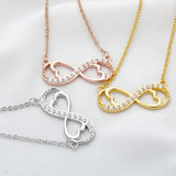 Unlimited Love Heart Necklace - Adjustable Circumference, Sparkling Zircon Pendant & O Chain - snake - label