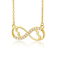 Unlimited Love Heart Necklace - Adjustable Circumference, Sparkling Zircon Pendant & O Chain - snake - label