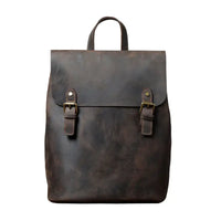 Urban Backpack with Top Layer Cowhide Material & Multiple Compartments - snake - label