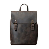 Urban Backpack with Top Layer Cowhide Material & Multiple Compartments - snake - label