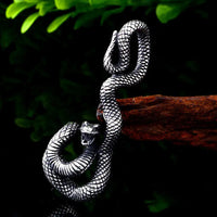 VINTAGE Snake Pendant | Premium Titanium Steel | 23.3MM x 56MM - snake - label