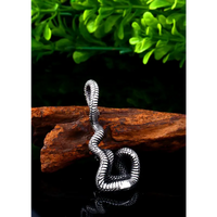 VINTAGE Snake Pendant | Premium Titanium Steel | 23.3MM x 56MM - snake - label