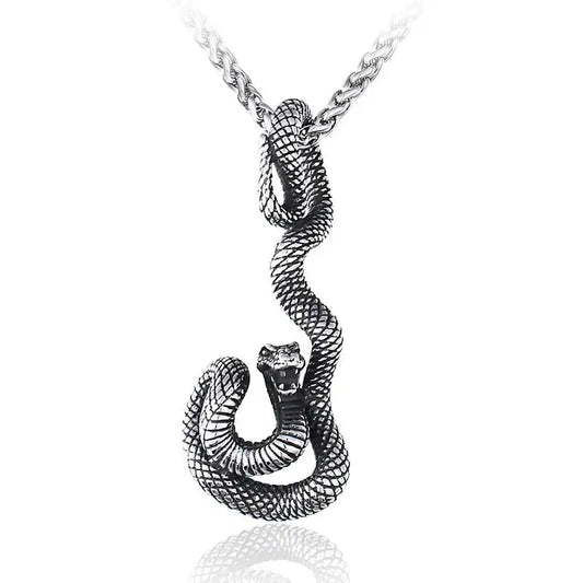 VINTAGE Snake Pendant | Premium Titanium Steel | 23.3MM x 56MM snake - label