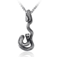 VINTAGE Snake Pendant | Premium Titanium Steel | 23.3MM x 56MM - snake - label