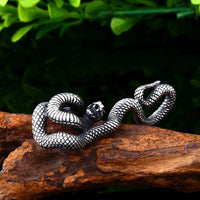 VINTAGE Snake Pendant | Premium Titanium Steel | 23.3MM x 56MM - snake - label