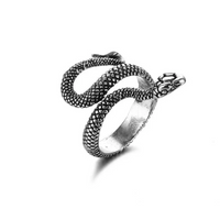 Vintage Snake - shaped Animal - Ring with Adjustable Crown Detail in 16 Unique Designs - snake - label