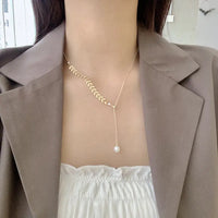 Wheat Ear Clavicle Necklaces - Korean Style Copper Chain with Geometric Modeling - snake - label