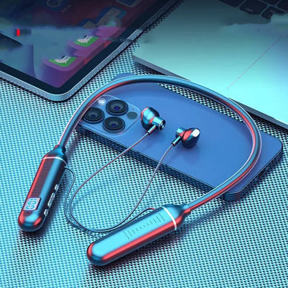 Wireless Bluetooth Earphones with Bluetooth 5.0 Technology, Stereo Sound & Memory Card Storage snake - label