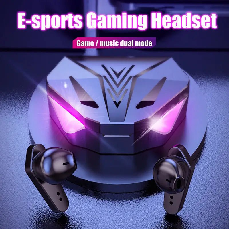 WIRELESS Gaming Headphones | Long Battery Life, Bluetooth 5.0 | 10m Range, 3h Music, 4h Talk | Touch Controls snake - label