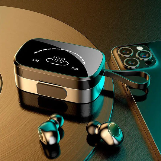Wirless Bluetooth Earphones For Samsung Galaxy– 3D Stereo, IPX5, Dual Connection snake - label