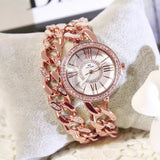 Women's Bracelet Watch: Elegant Spiral Crown Design, Butterfly Buckle, 8mm Thick - snake - label