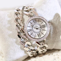 Women's Bracelet Watch: Elegant Spiral Crown Design, Butterfly Buckle, 8mm Thick - snake - label