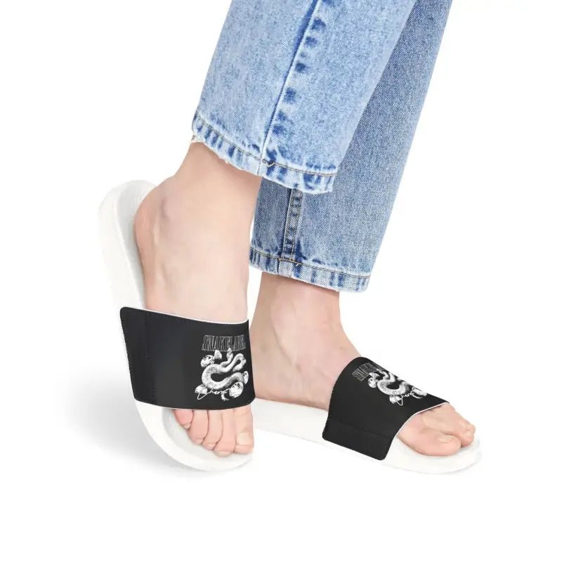 Women's Customizable Removable - Strap Sandals with Print Options snake - label