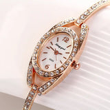 Women's Diamond Bracelet Watch with Diamond - Encrusted Bezel - snake - label