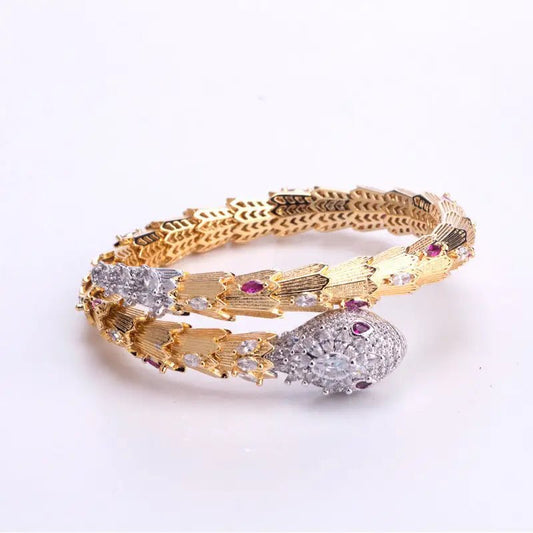 Women's snake bracelet | Eco - Friendly Copper | Adjustable Perimeter | Bamboo Chain snake - label