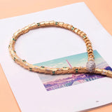 Women's snake bracelet | Eco - Friendly Copper | Adjustable Perimeter | Bamboo Chain - snake - label