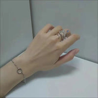 Women's Snake Ring with Platinum Finish - Stylish Alloy Jewelry - snake - label