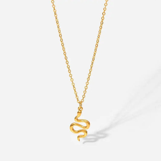 Women's Stainless Snake Pendant in JDN20825 Stainless Steel Spiral snake - label