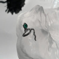 WOMEN'S Vintage Snake Ring in Elegant Alloy - Geometric Design & Black/Silver Options - snake - label