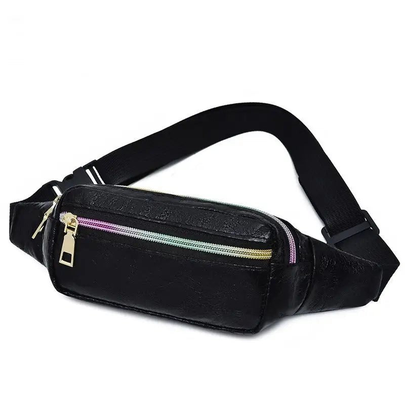 Women's Waist Bag with Chic Square Design & Multiple Compartments snake - label