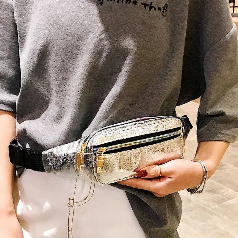 Women's Waist Bag with Chic Square Design & Multiple Compartments snake - label