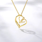 Zircon Heart Pendant Necklace with Adjustable Length & Copper Chain - snake - label